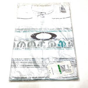 Oakley Stacked Striped White Graphic Print Short-Sleeve T-Shirt Men's Large New